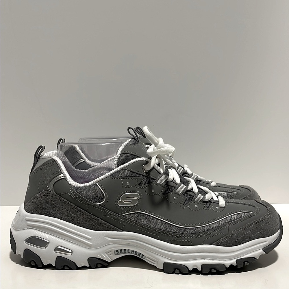 Skechers D’Lites Gray Me Time Casual Leather Sneakers Women’s Size 11 11936